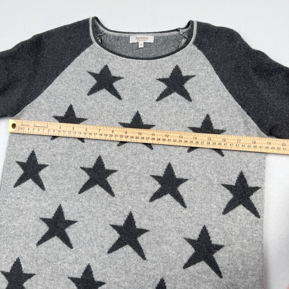 Bartolini Women's Made In Italy Wool Blend Pullover Gray Soft Stars Sweater Sz S - Picture 7 of 9